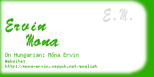 ervin mona business card